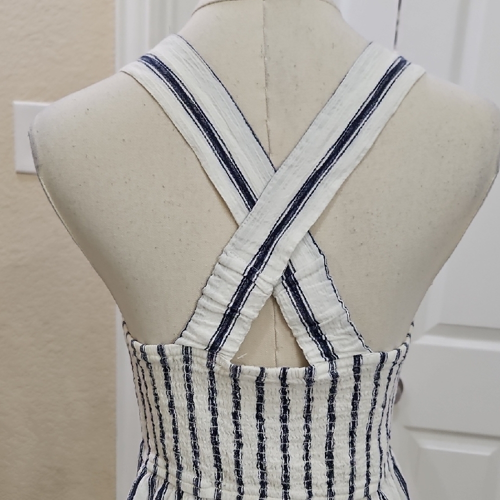 SO Juniors Sleeveless Crossback Striped Button Down Summer Dress Size Small - Picture 4 of 8
